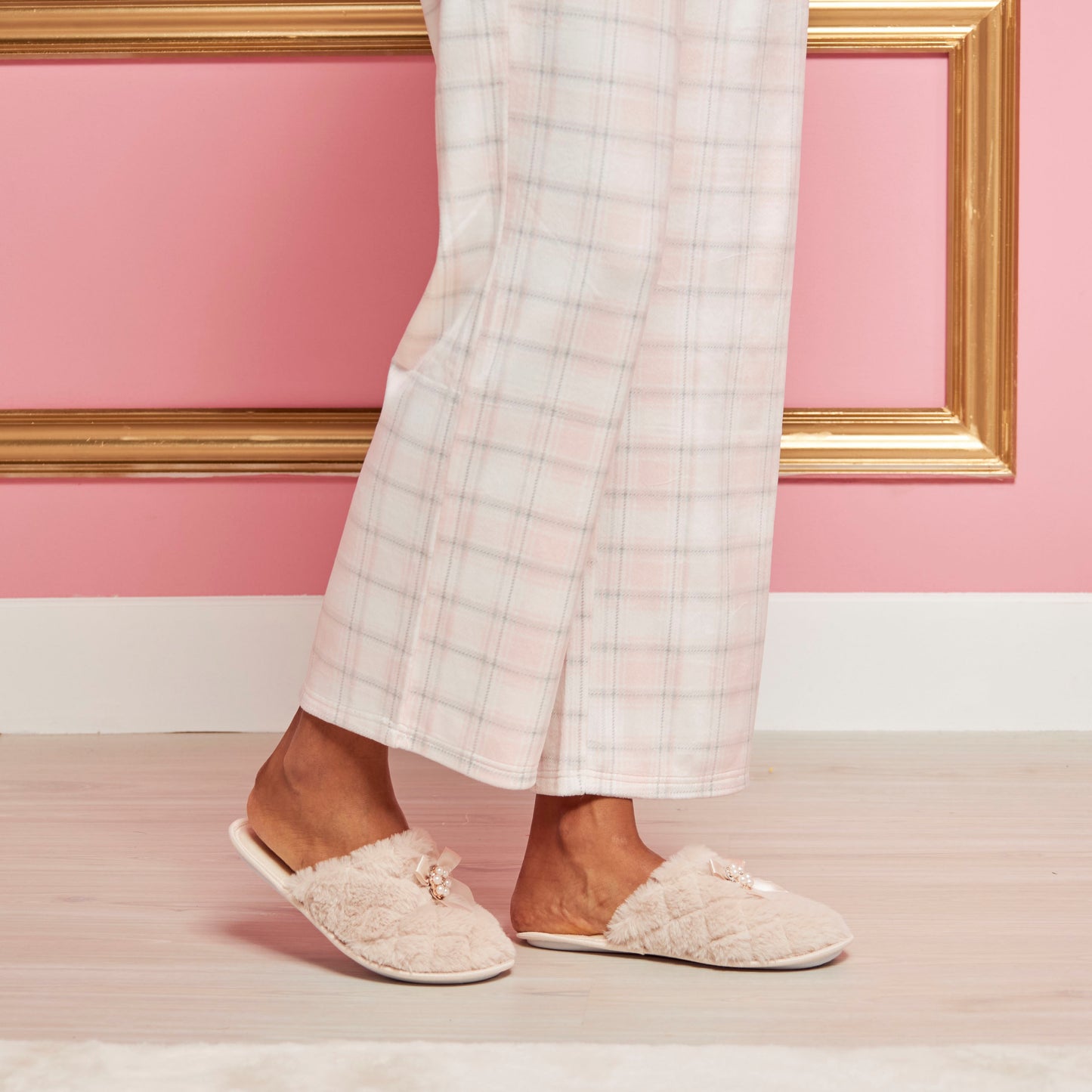 MAX Pearl Embellished Slip-On Bedroom Mules