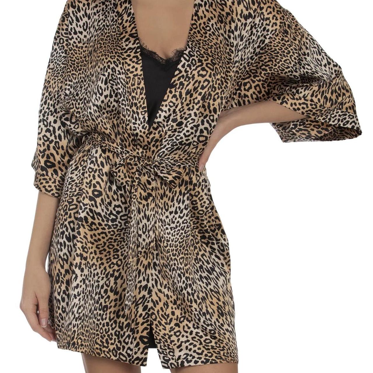 Secret Treasures Leopard Satin Robe