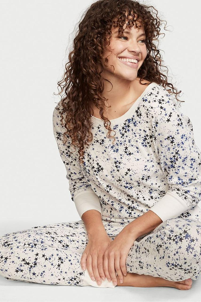 Victoria's Secret Thermal Long Pajama Set- Stars