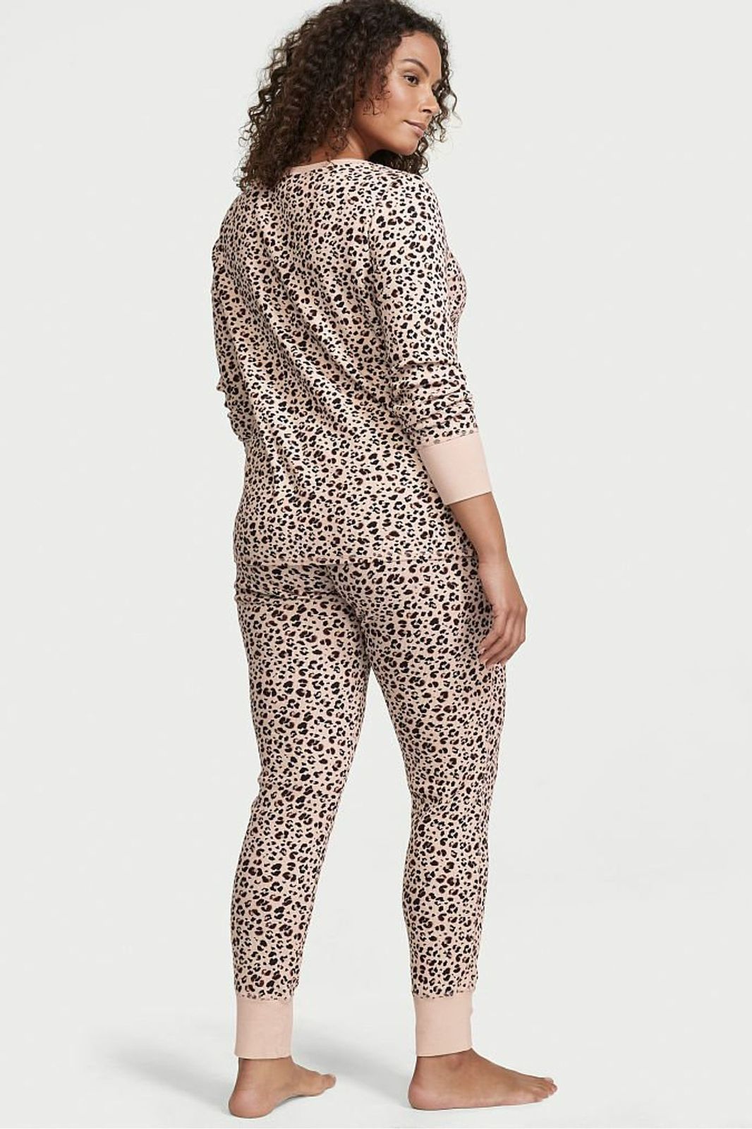Victoria's Secret Thermal Long Pajama Set- Leopard