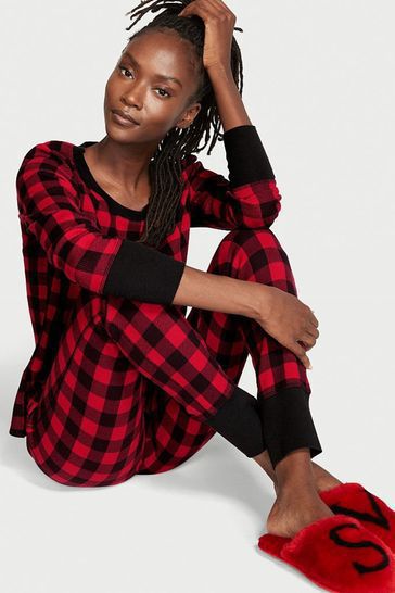 Victoria's Secret Thermal Long Pajama Set- Red