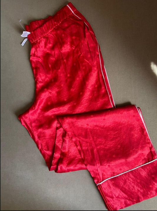 Victoria's Secret Satin Red Polka Dot Pajama Pants