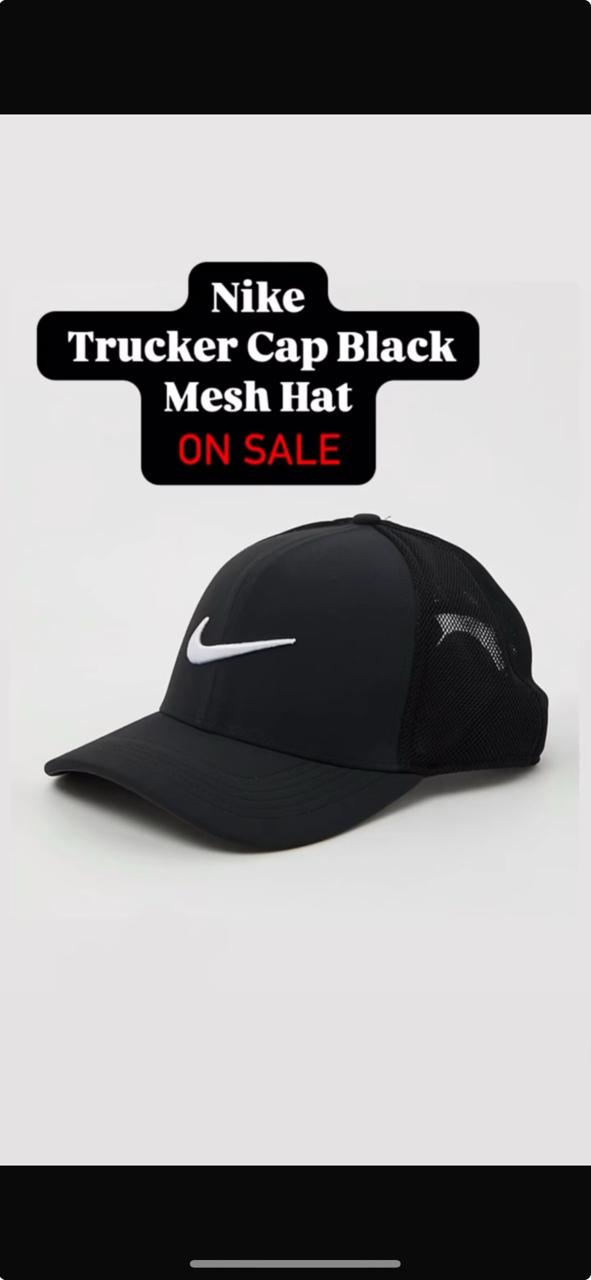 NIKE Black Logo Mesh Cap