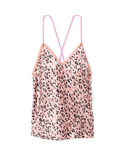 Victoria's Secret Pink Leopard Satin Top