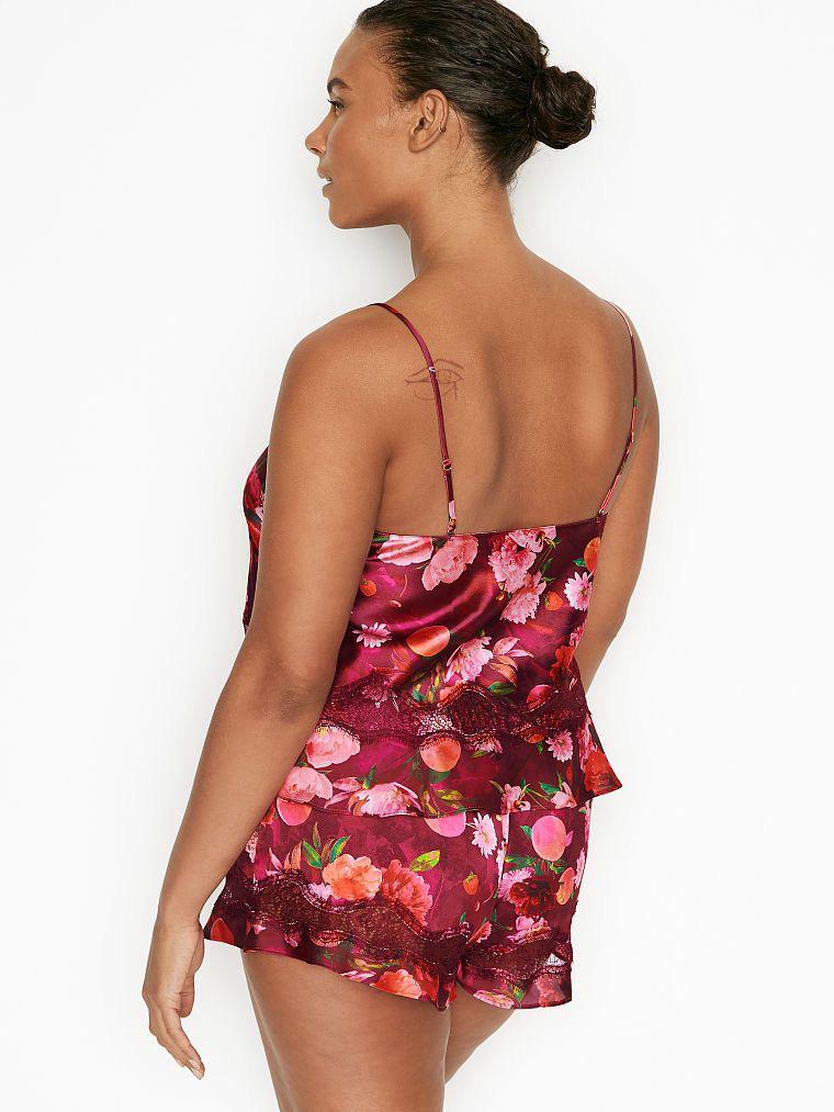 Victoria's Secret Red Floral Lace Trim Cami Set
