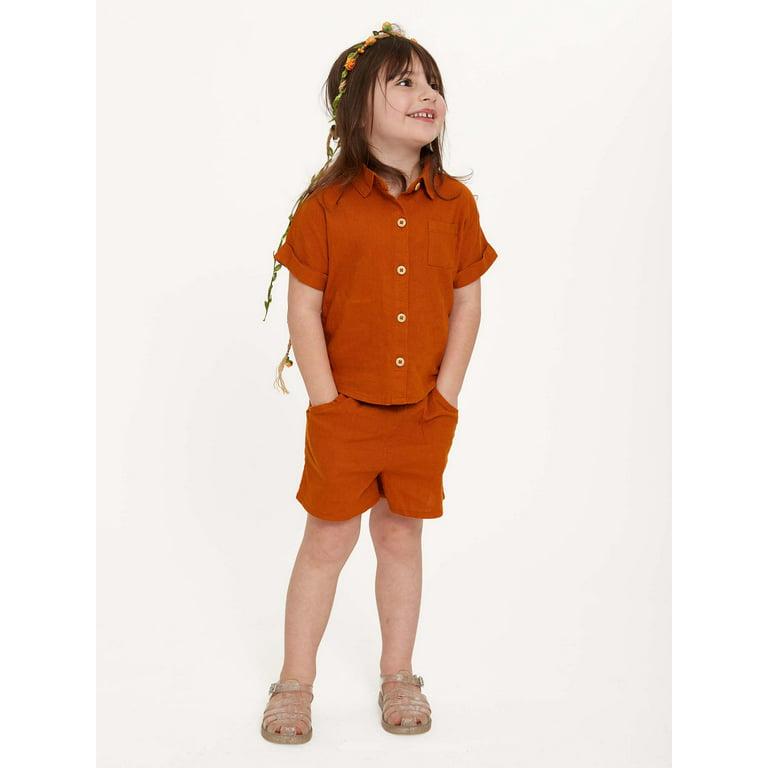 Wonder Nation Linen Orange Matching Set