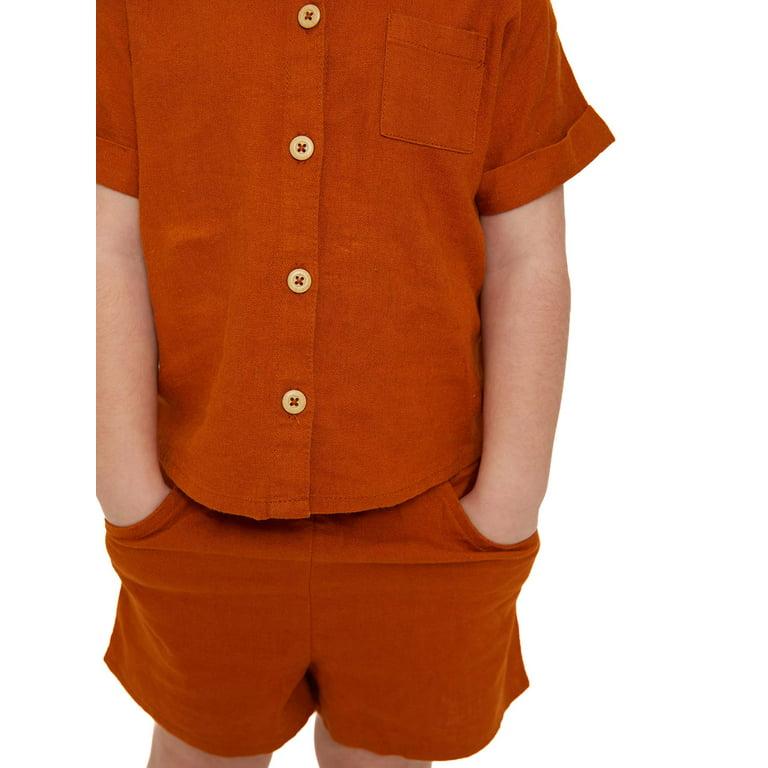 Wonder Nation Linen Orange Matching Set