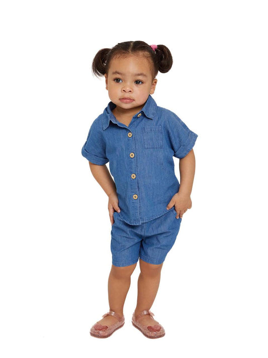 Wonder Nation Linen Denim Matching Set