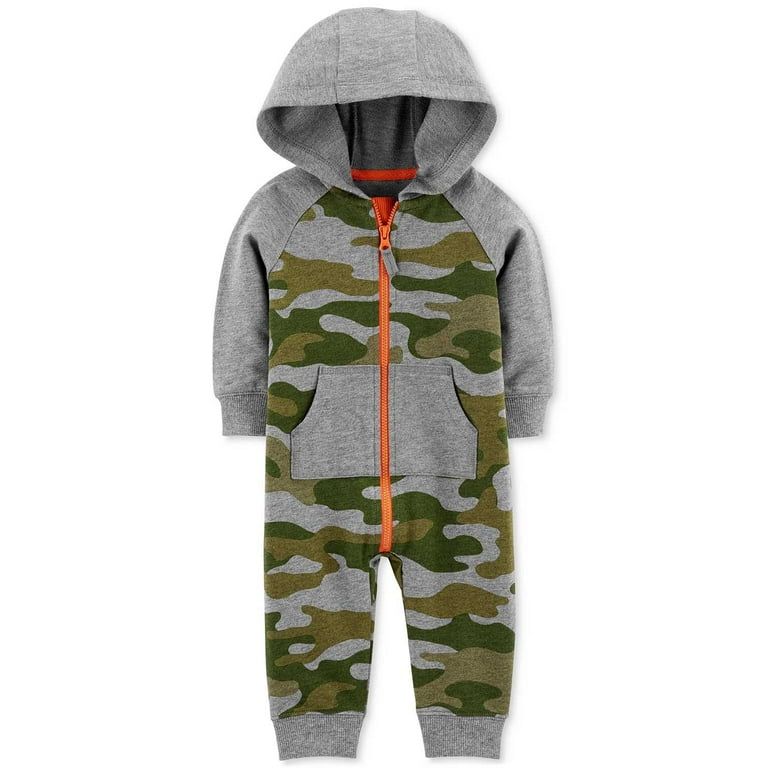 Carter’s Baby Boys 1-Pc. Camo-Print Cotton Coverall Set
