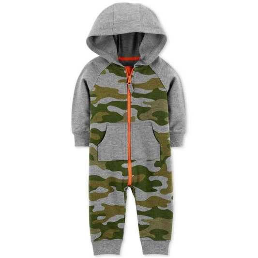 Carter’s Baby Boys 1-Pc. Camo-Print Cotton Coverall Set
