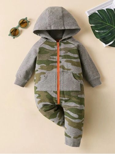 Carter’s Baby Boys 1-Pc. Camo-Print Cotton Coverall Set