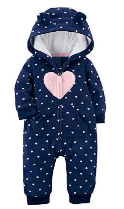 Carter's Baby Girl Hooded Fleece Jumpsuit