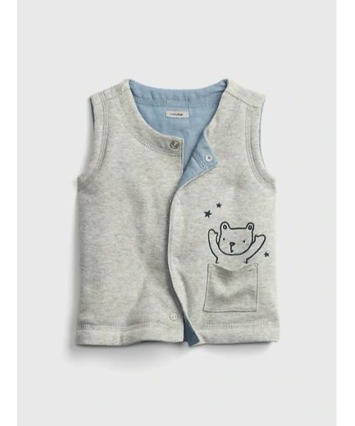 GAP Baby Grey/Denim Reversible Vest