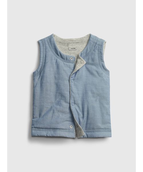 GAP Baby Grey/Denim Reversible Vest