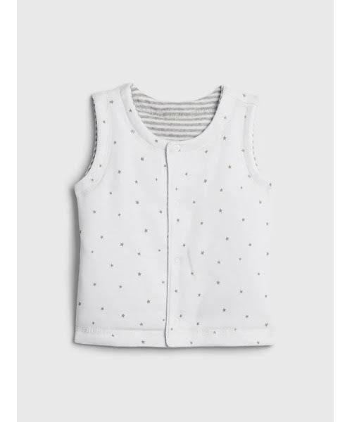 GAP Baby Grey Stripes/White Dots Reversible Vest