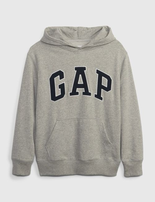 GAP Kids Grey New Campus Logo Fleece Hoodie