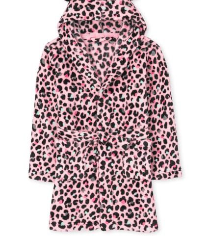 The Children Palace Pink Leopard Fleece Robe
