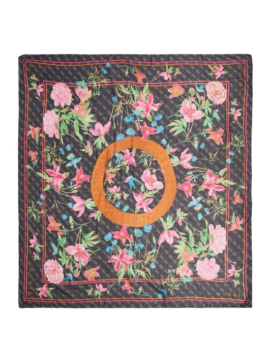 Guess Black Floral Scarf