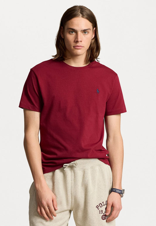 Polo Ralph Lauren Maroon Crewneck T-Shirt- Custom Slim Fit