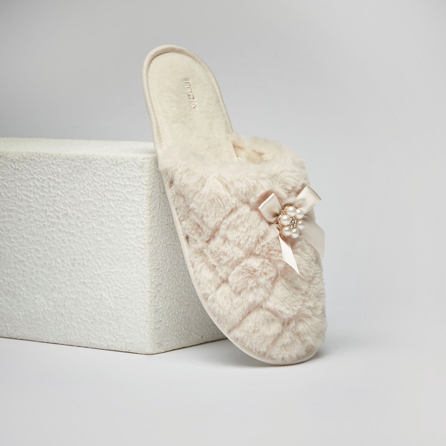MAX Pearl Embellished Slip-On Bedroom Mules