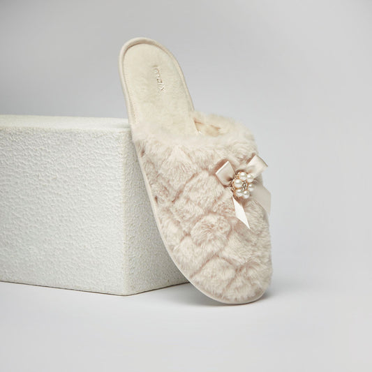 MAX Pearl Embellished Slip-On Bedroom Mules