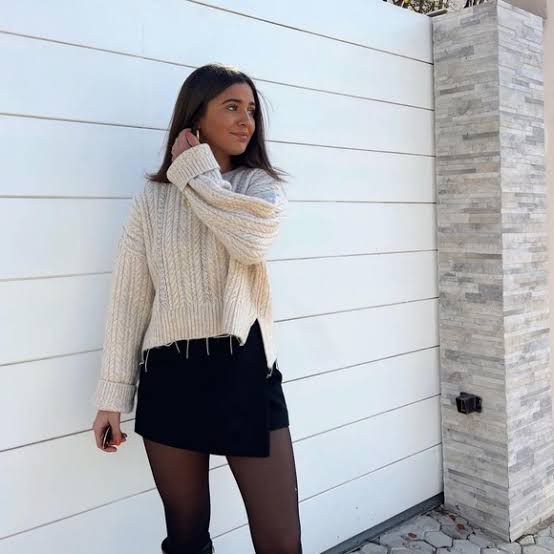 Zara Rhinestone Embellished Openwork Knit Sweater