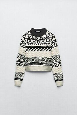 Zara Black/White Knit Pullover