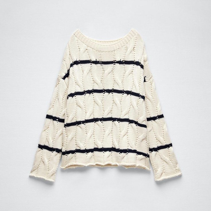 Zara Stripes Open Knit Sweater