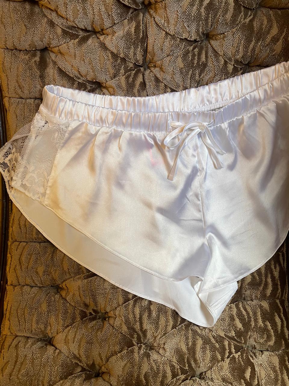 La Senza White Satin Shorts