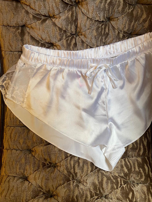 La Senza White Satin Shorts