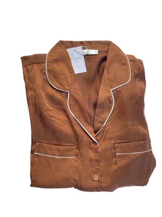 Bloom Lady Brown Satin Pajama