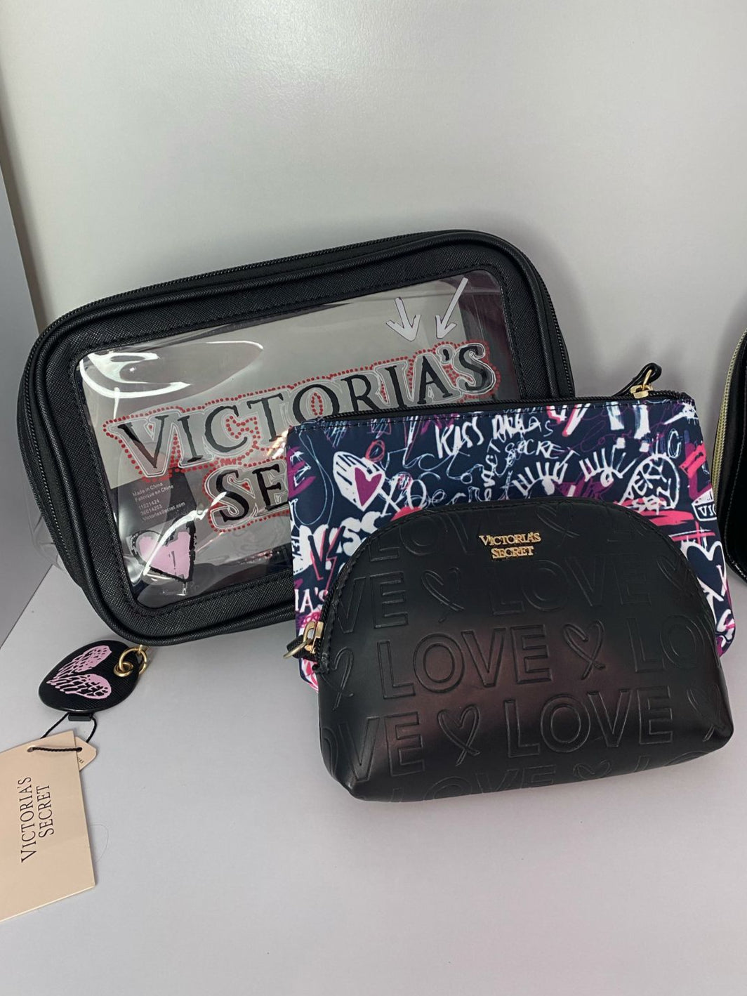 Victoria's Secret Black 3-Piece Makeup Bag