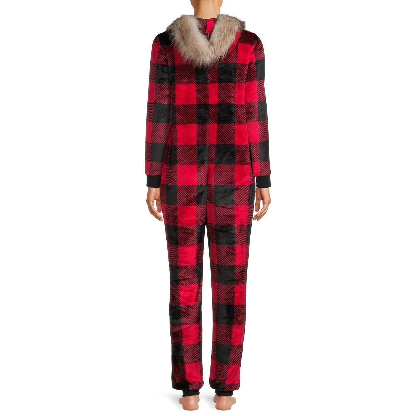 Secret Treasures Red Plaid Union Suit Pajamas