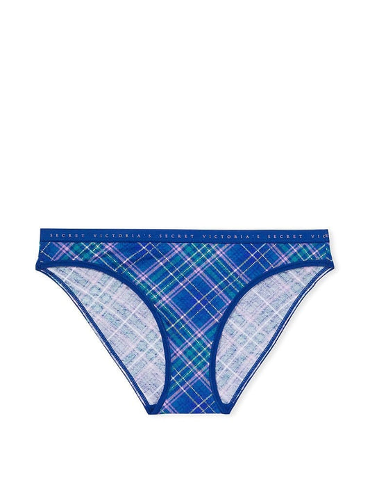 Victoria's Secret  Flexible Blue Plaid Cotton Bikini Panties