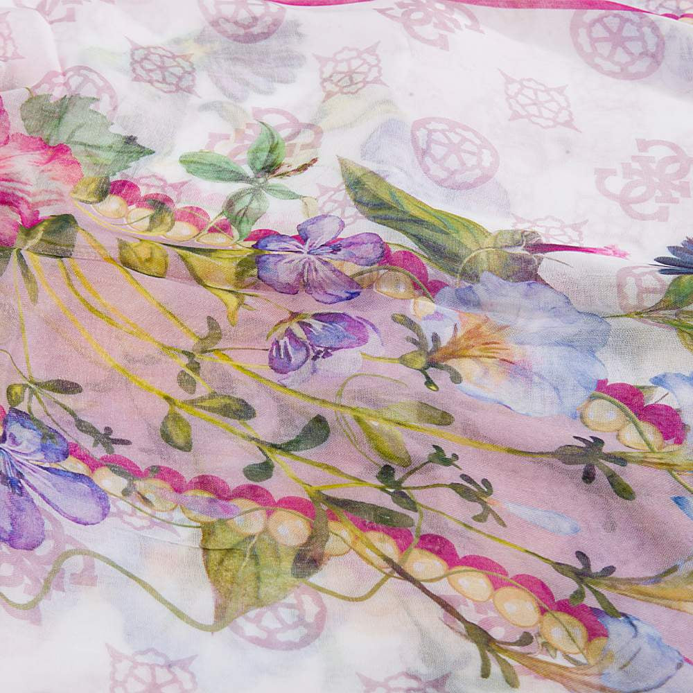 GUESS Pink Floral Scarf