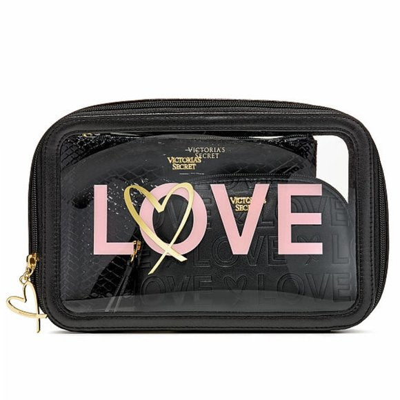 Victoria's secret LOVE Set of 3 Pouches and Cosmetic Bags