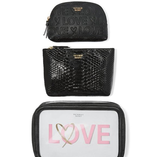Victoria's secret LOVE Set of 3 Pouches and Cosmetic Bags