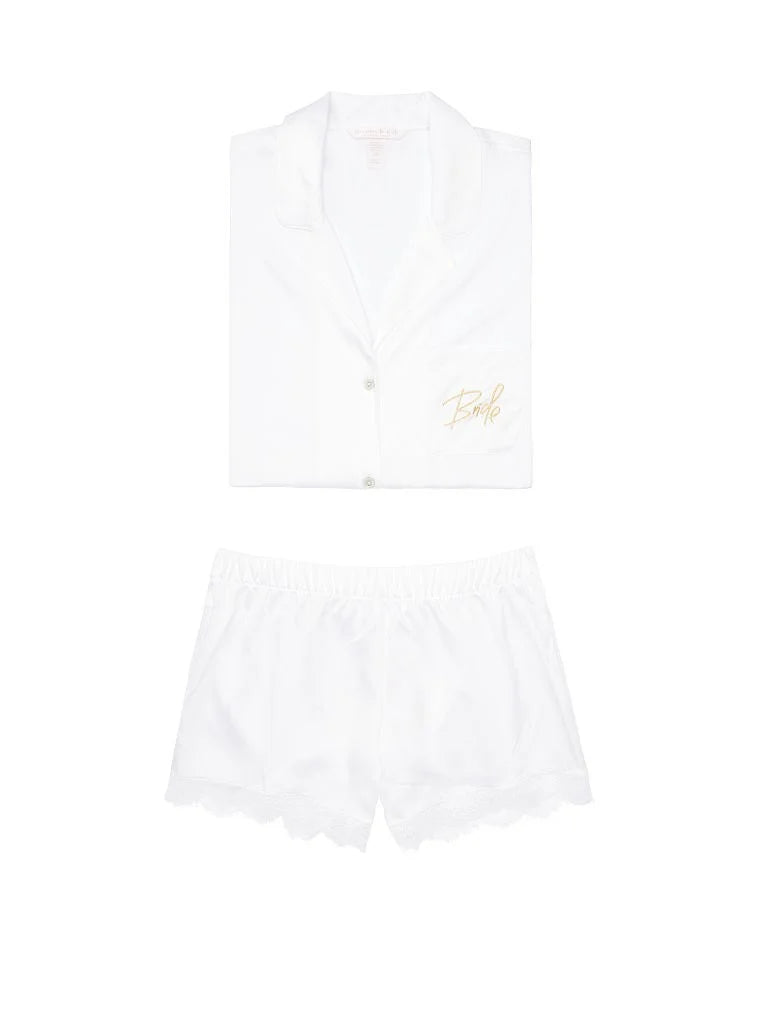 Victoria's Secret White Bride Satin Short Pajama