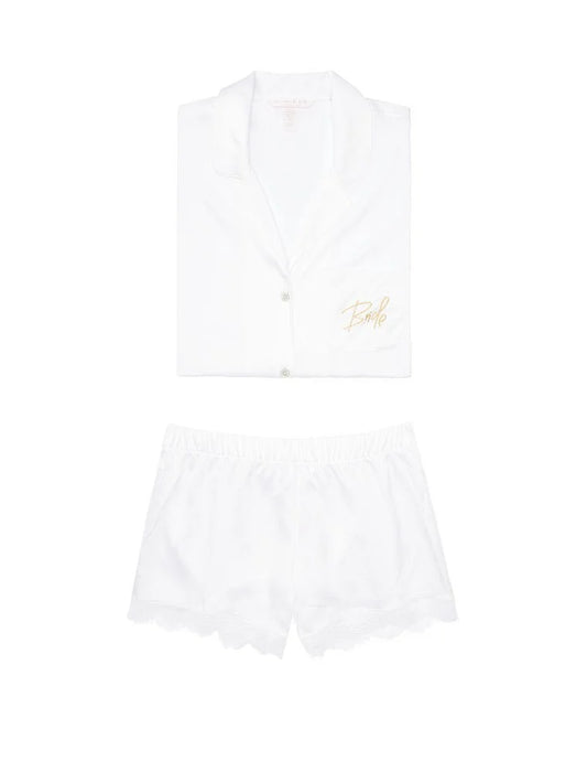 Victoria's Secret White Bride Satin Short Pajama