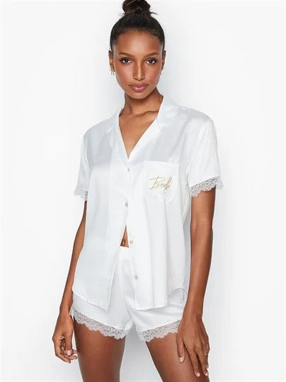 Victoria's Secret White Bride Satin Short Pajama