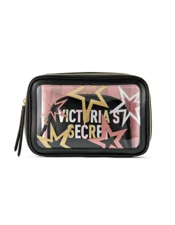 Victoria's Secret Black/Pink 3-Piece Makeup Bag